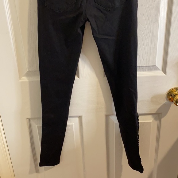 BLANKNYC BLACK FAUX LACE UP ANKLE SKINNY JEANS SIZE 24 - Picture 5 of 8